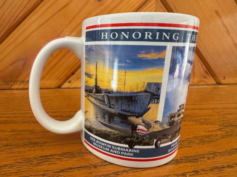 Pearl Harbor Hawaii Souvenir Coffee Mug USS Arizona Missouri Bowfin